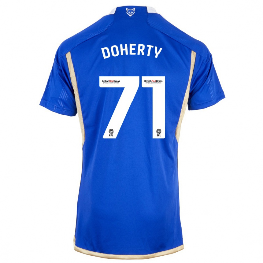 Damen Fußball Arlo Doherty #71 Königsblau Heimtrikot Trikot 2023/24 T-Shirt Luxemburg