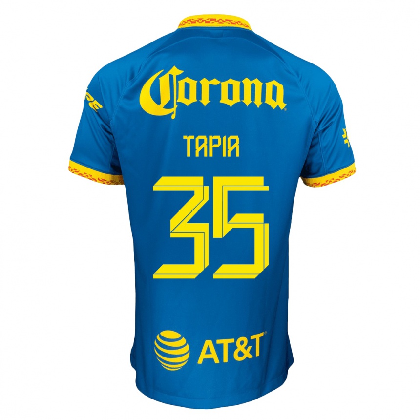Damen Fußball Fernando Tapia #35 Blau Auswärtstrikot Trikot 2023/24 T-Shirt Luxemburg