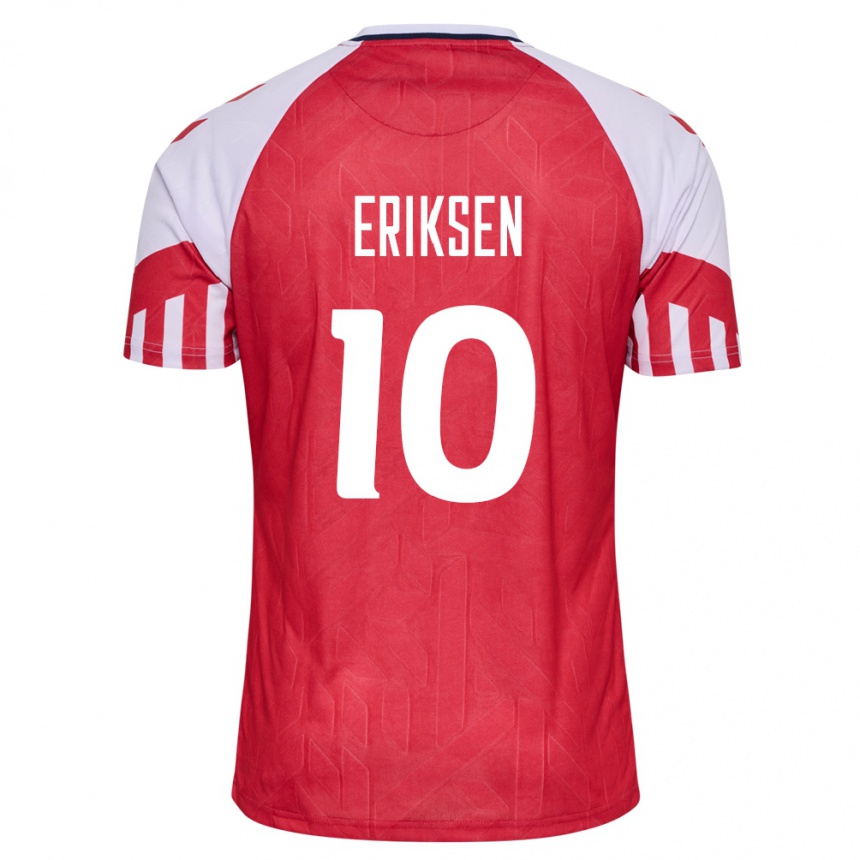 Kinder Fußball Dänische Christian Eriksen #10 Rot Heimtrikot Trikot 24-26 T-Shirt Luxemburg