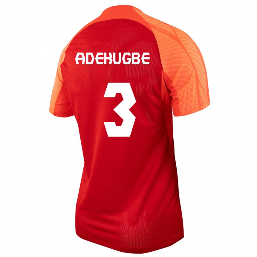 Kinder Fußball Kanadische Samuel Adekugbe #3 Orangefarben Heimtrikot Trikot 24-26 T-Shirt Luxemburg