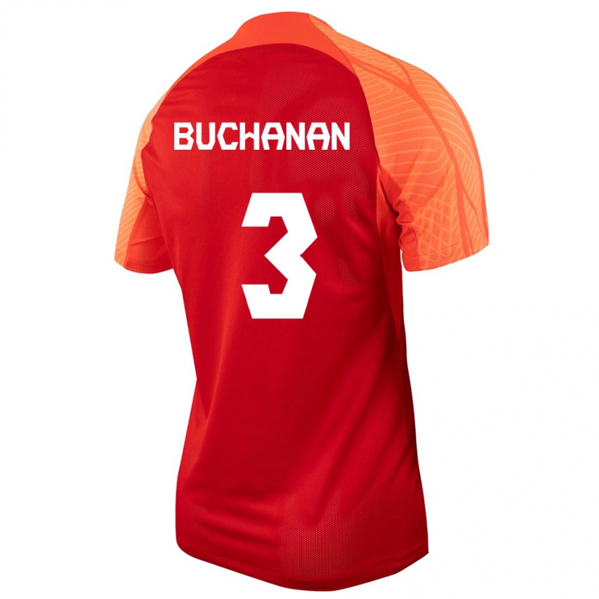 Kinder Fußball Kanadische Kadeisha Buchanan #3 Orangefarben Heimtrikot Trikot 24-26 T-Shirt Luxemburg