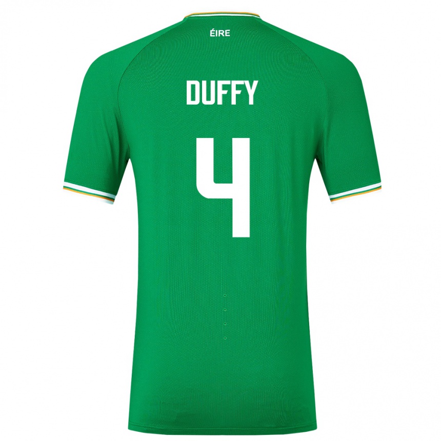 Kinder Fußball Irische Shane Duffy #4 Grün Heimtrikot Trikot 24-26 T-Shirt Luxemburg