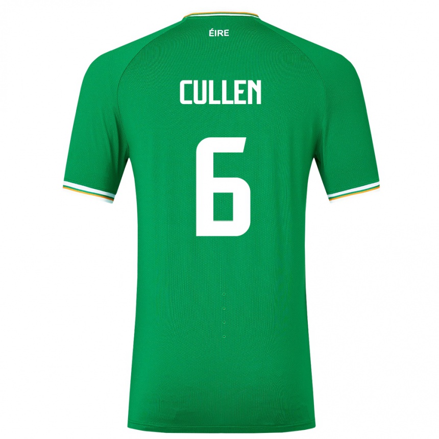 Kinder Fußball Irische Josh Cullen #6 Grün Heimtrikot Trikot 24-26 T-Shirt Luxemburg