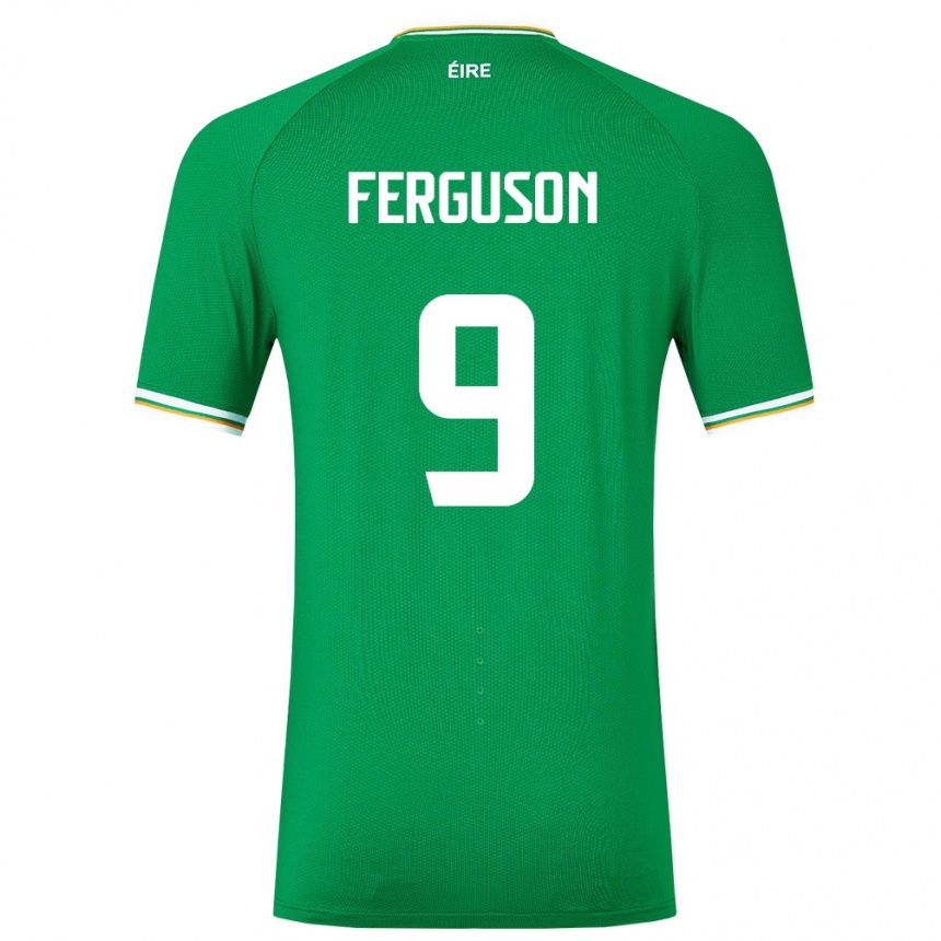 Kinder Fußball Irische Evan Ferguson #9 Grün Heimtrikot Trikot 24-26 T-Shirt Luxemburg