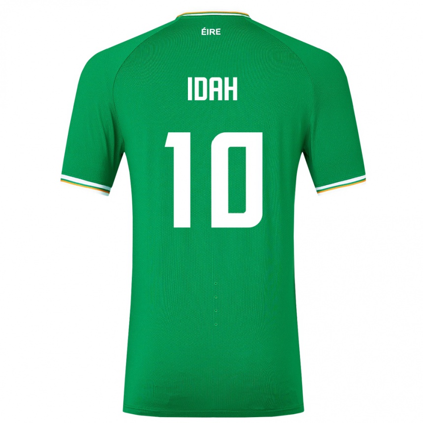 Kinder Fußball Irische Adam Idah #10 Grün Heimtrikot Trikot 24-26 T-Shirt Luxemburg