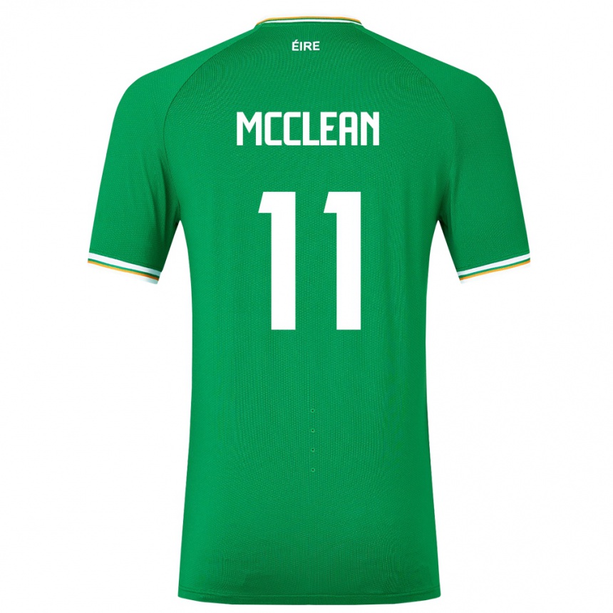 Kinder Fußball Irische James Mcclean #11 Grün Heimtrikot Trikot 24-26 T-Shirt Luxemburg