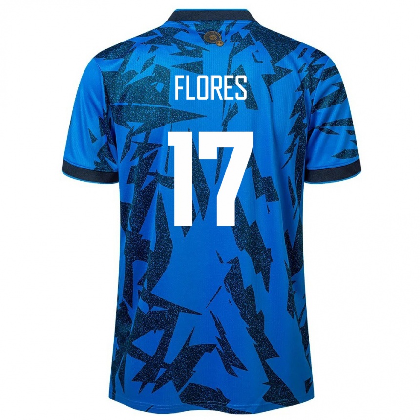 Kinder Fußball El Salvador Diego Flores #17 Blau Heimtrikot Trikot 24-26 T-Shirt Luxemburg