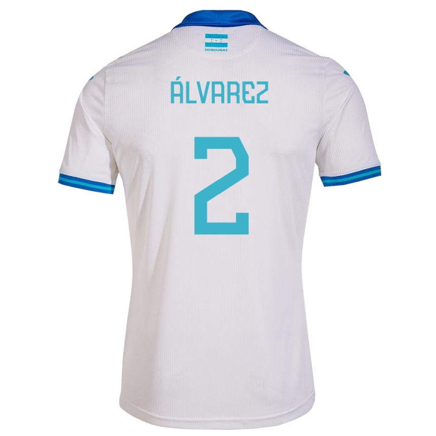 Kinder Fußball Honduras Kevin Álvarez #2 Weiß Heimtrikot Trikot 24-26 T-Shirt Luxemburg
