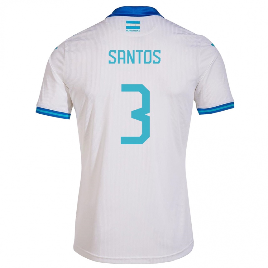 Kinder Fußball Honduras Marcelo Santos #3 Weiß Heimtrikot Trikot 24-26 T-Shirt Luxemburg
