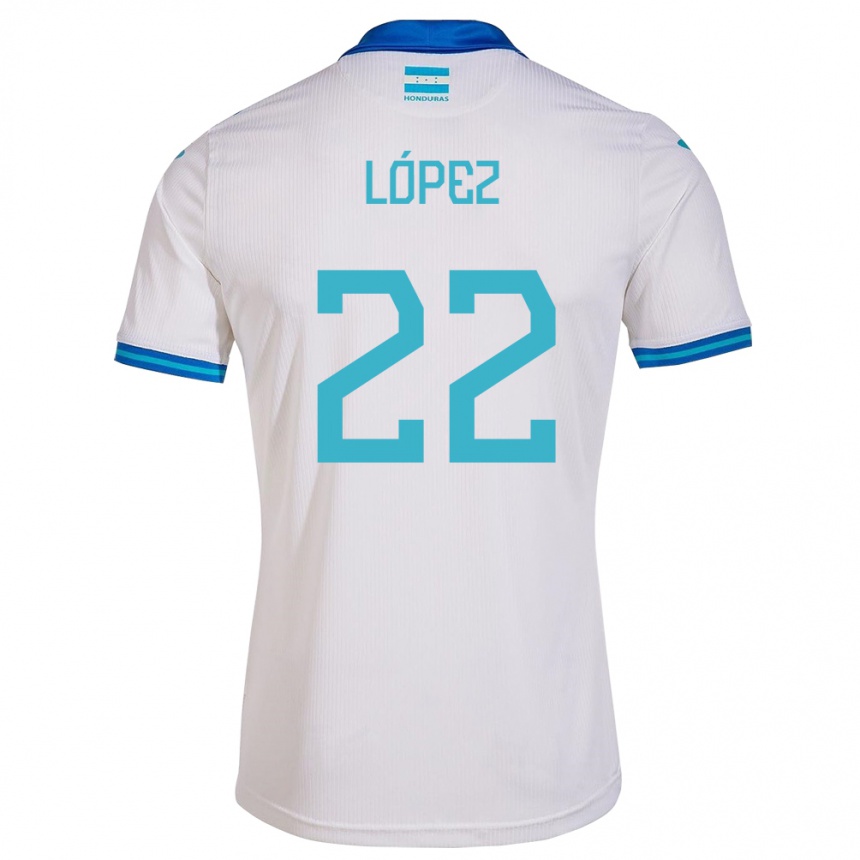 Kinder Fußball Honduras Luis López #22 Weiß Heimtrikot Trikot 24-26 T-Shirt Luxemburg