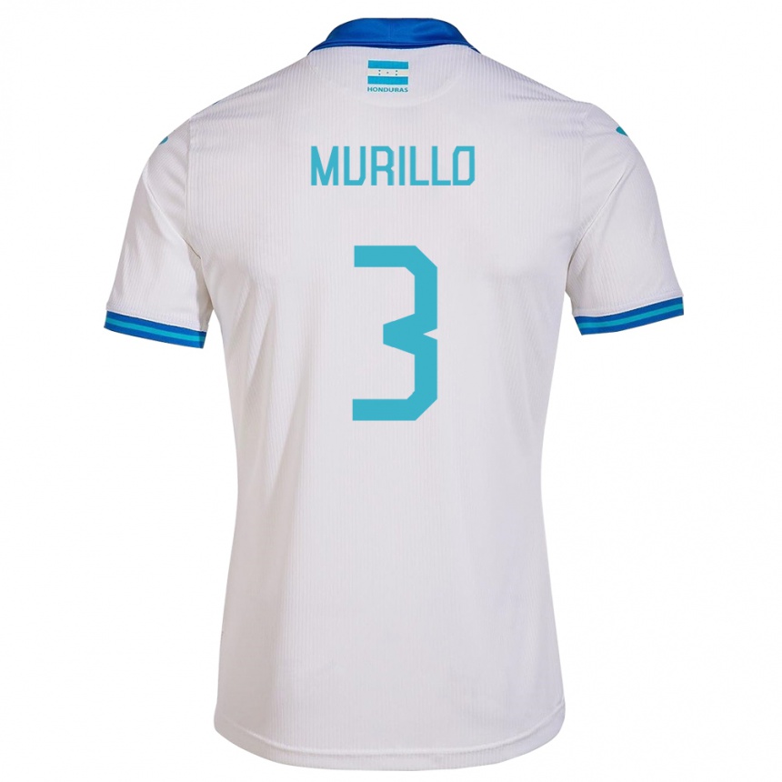 Kinder Fußball Honduras Bárbara Murillo #3 Weiß Heimtrikot Trikot 24-26 T-Shirt Luxemburg