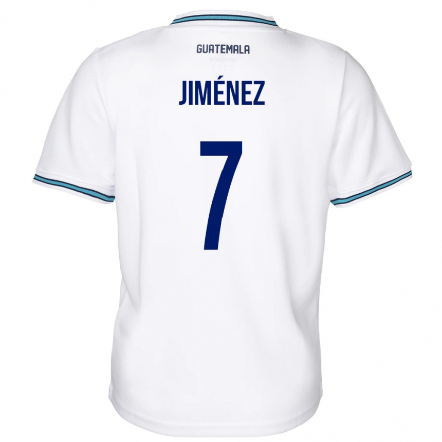 Kinder Fußball Guatemala Cristian Jiménez #7 Weiß Heimtrikot Trikot 24-26 T-Shirt Luxemburg