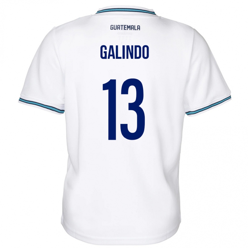 Kinder Fußball Guatemala Alejandro Galindo #13 Weiß Heimtrikot Trikot 24-26 T-Shirt Luxemburg