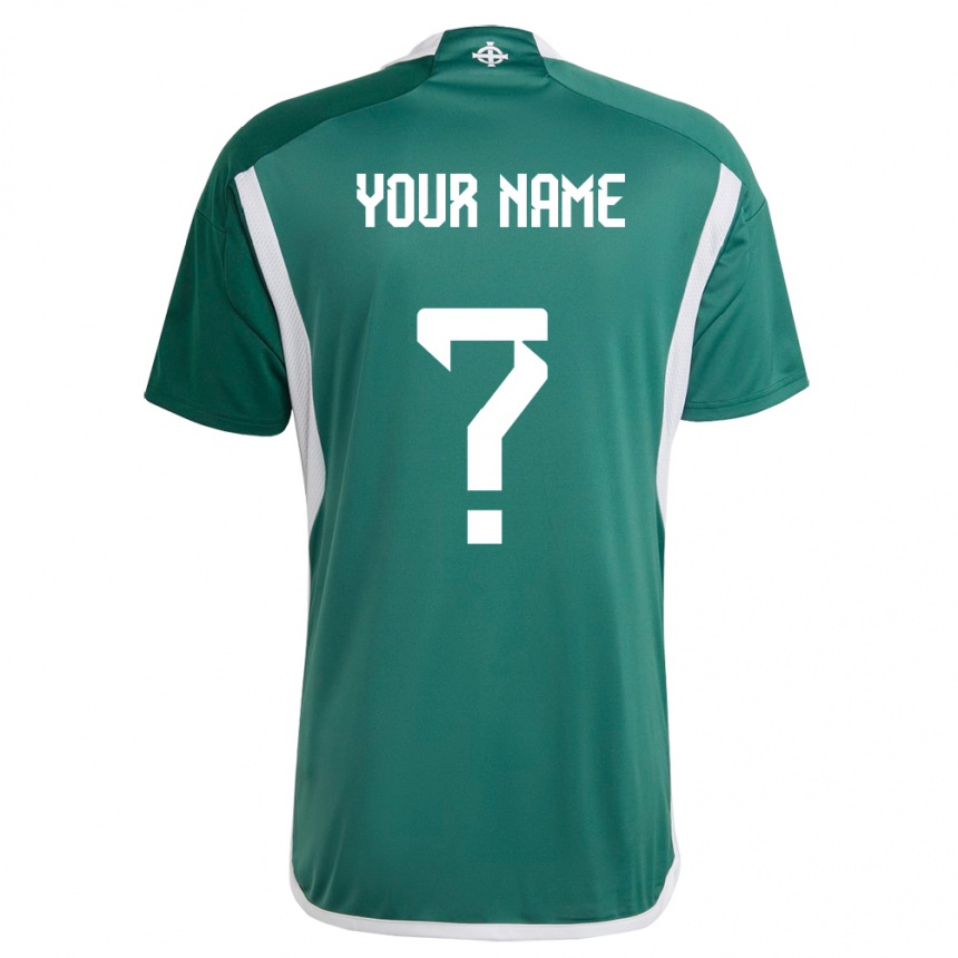 Kinder Fußball Nordirland Ihren Namen #0 Grün Heimtrikot Trikot 24-26 T-Shirt Luxemburg