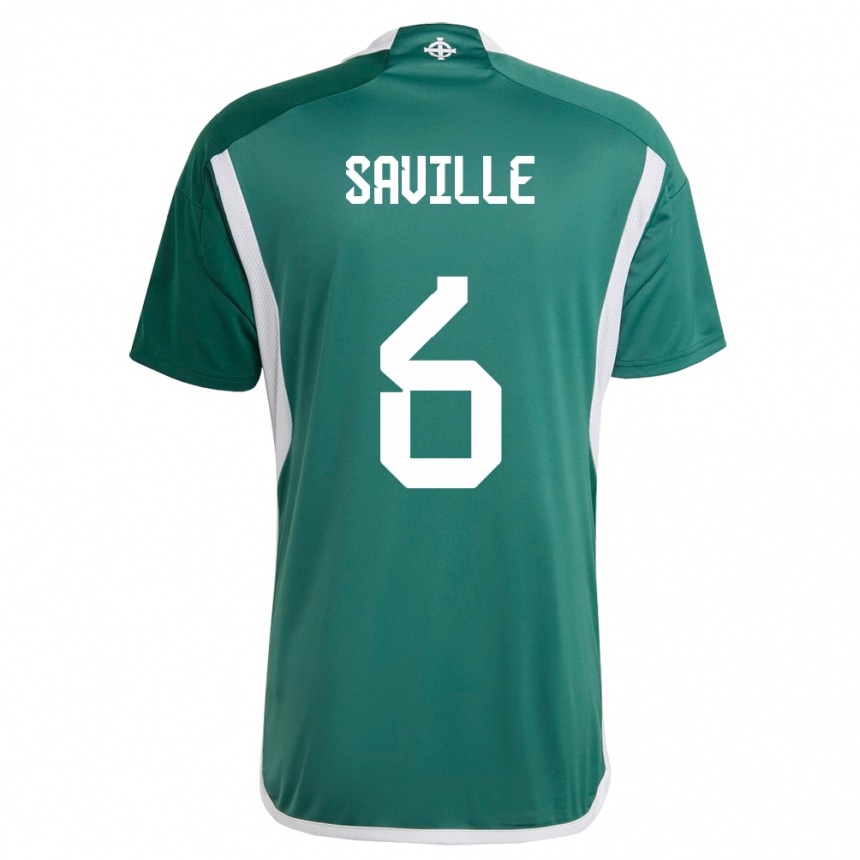 Kinder Fußball Nordirland George Saville #6 Grün Heimtrikot Trikot 24-26 T-Shirt Luxemburg