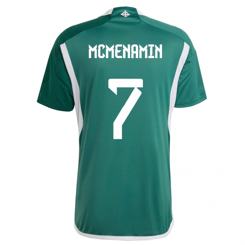 Kinder Fußball Nordirland Conor Mcmenamin #7 Grün Heimtrikot Trikot 24-26 T-Shirt Luxemburg