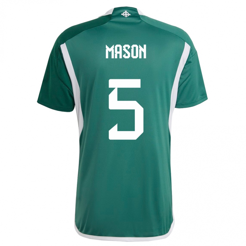 Kinder Fußball Nordirland Ellie Mason #5 Grün Heimtrikot Trikot 24-26 T-Shirt Luxemburg