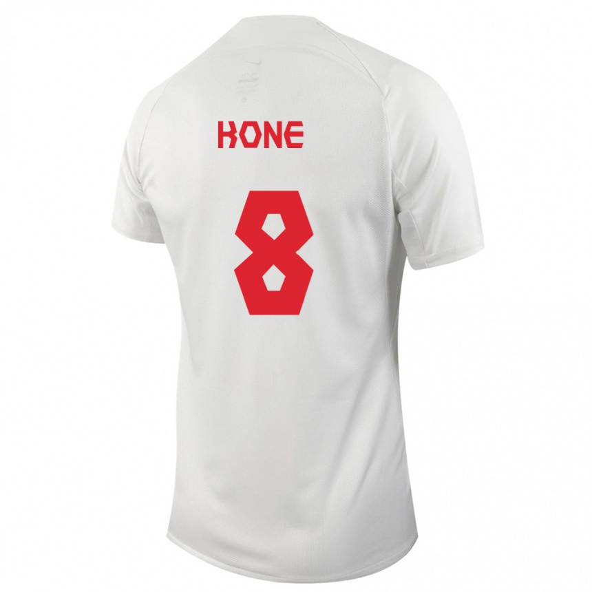 Kinder Fußball Kanadische Ismael Kone #8 Weiß Auswärtstrikot Trikot 24-26 T-Shirt Luxemburg