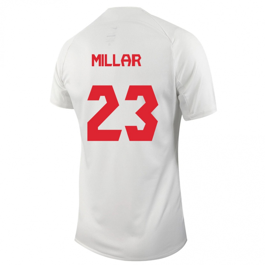 Kinder Fußball Kanadische Liam Millar #23 Weiß Auswärtstrikot Trikot 24-26 T-Shirt Luxemburg