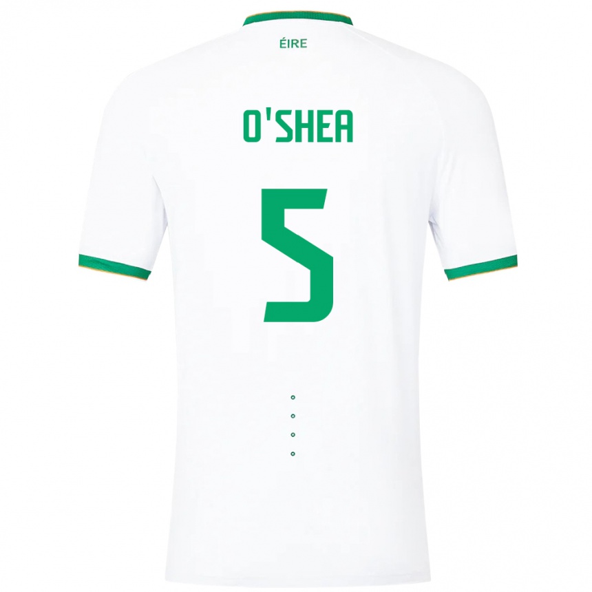 Kinder Fußball Irische Dara O'shea #5 Weiß Auswärtstrikot Trikot 24-26 T-Shirt Luxemburg