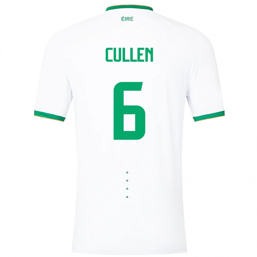 Kinder Fußball Irische Josh Cullen #6 Weiß Auswärtstrikot Trikot 24-26 T-Shirt Luxemburg