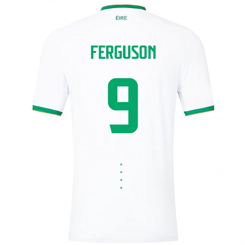 Kinder Fußball Irische Evan Ferguson #9 Weiß Auswärtstrikot Trikot 24-26 T-Shirt Luxemburg