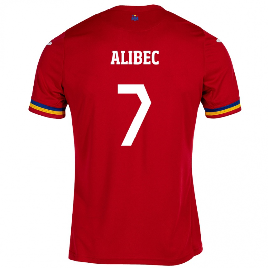 Kinder Fußball Rumänische Denis Alibec #7 Rot Auswärtstrikot Trikot 24-26 T-Shirt Luxemburg