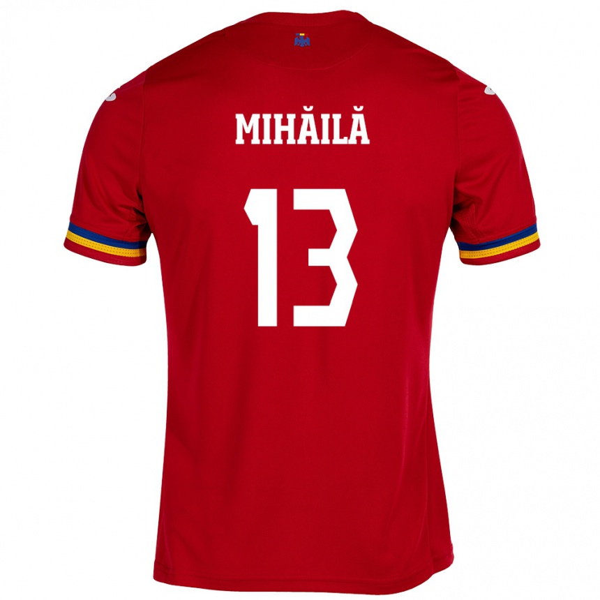 Kinder Fußball Rumänische Valentin Mihăilă #13 Rot Auswärtstrikot Trikot 24-26 T-Shirt Luxemburg