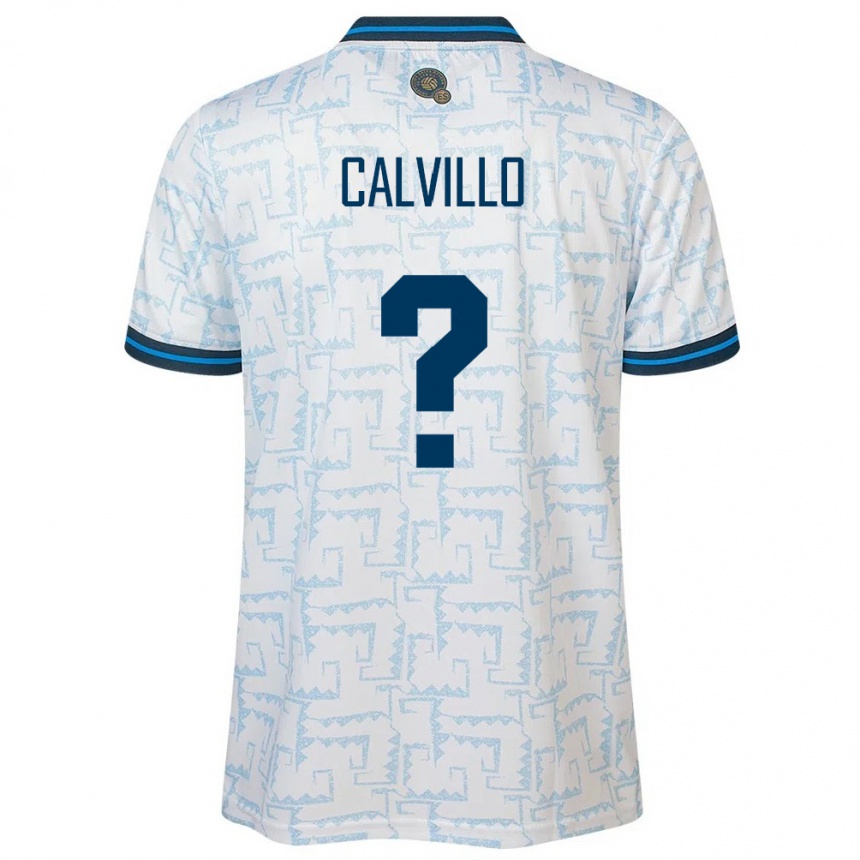 Kinder Fußball El Salvador Eric Calvillo #0 Weiß Auswärtstrikot Trikot 24-26 T-Shirt Luxemburg