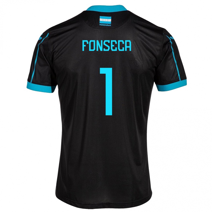 Kinder Fußball Honduras Harold Fonseca #1 Schwarz Auswärtstrikot Trikot 24-26 T-Shirt Luxemburg