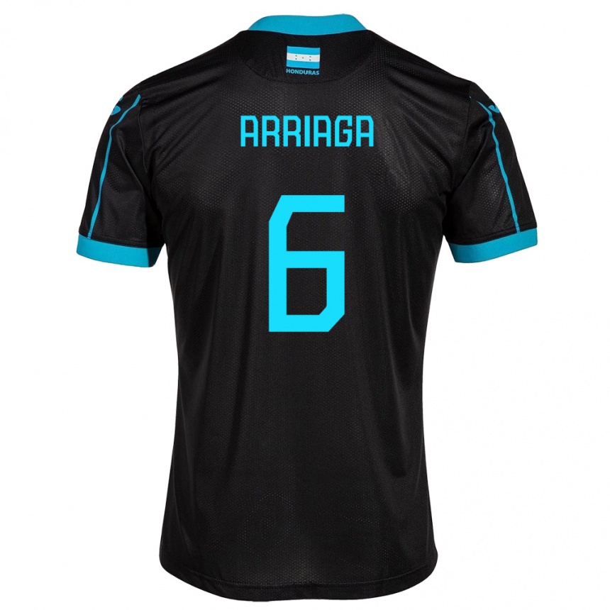 Kinder Fußball Honduras Javier Arriaga #6 Schwarz Auswärtstrikot Trikot 24-26 T-Shirt Luxemburg