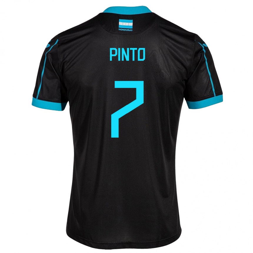 Kinder Fußball Honduras José Pinto #7 Schwarz Auswärtstrikot Trikot 24-26 T-Shirt Luxemburg