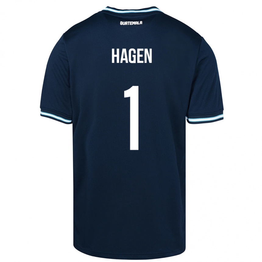Kinder Fußball Guatemala Nicholas Hagen #1 Blau Auswärtstrikot Trikot 24-26 T-Shirt Luxemburg