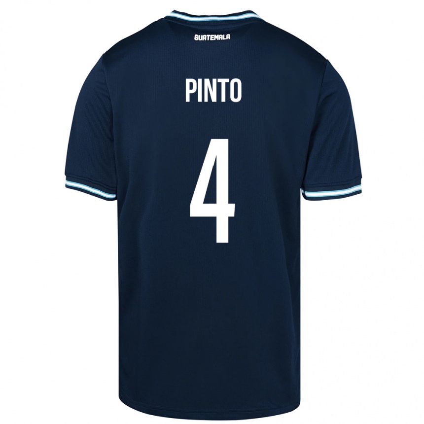 Kinder Fußball Guatemala José Carlos Pinto #4 Blau Auswärtstrikot Trikot 24-26 T-Shirt Luxemburg