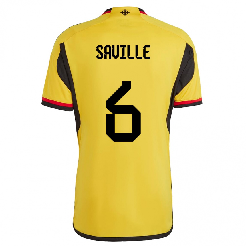 Kinder Fußball Nordirland George Saville #6 Weiß Auswärtstrikot Trikot 24-26 T-Shirt Luxemburg