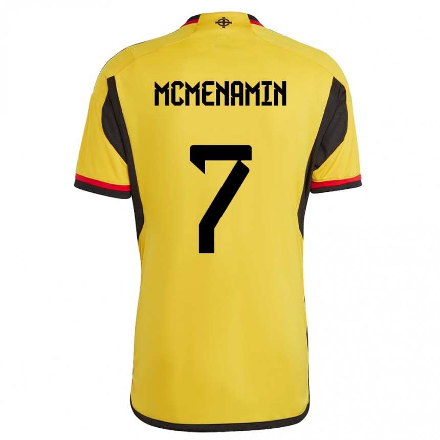 Kinder Fußball Nordirland Conor Mcmenamin #7 Weiß Auswärtstrikot Trikot 24-26 T-Shirt Luxemburg