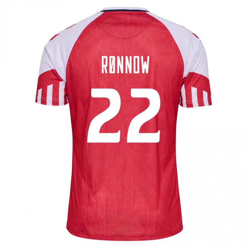 Herren Fußball Dänische Frederik Ronnow #22 Rot Heimtrikot Trikot 24-26 T-Shirt Luxemburg