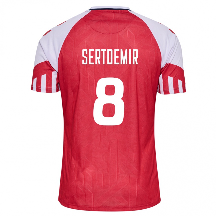 Herren Fußball Dänische Zidan Sertdemir #8 Rot Heimtrikot Trikot 24-26 T-Shirt Luxemburg