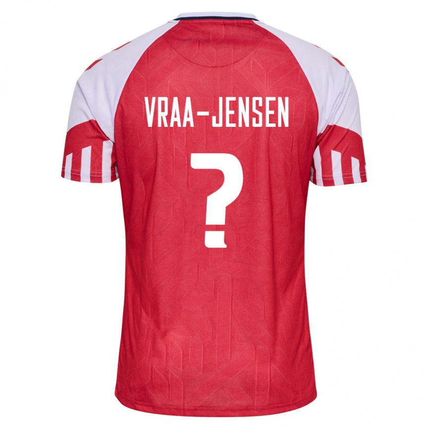 Herren Fußball Dänische Ludwig Vraa-Jensen #0 Rot Heimtrikot Trikot 24-26 T-Shirt Luxemburg