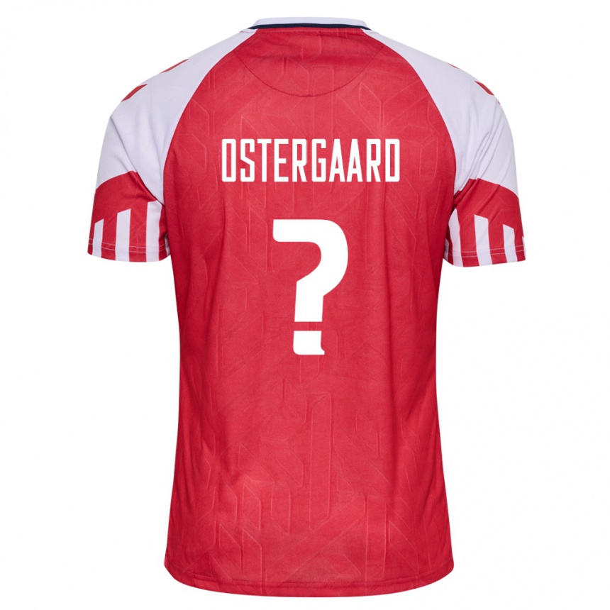 Herren Fußball Dänische Christian Östergaard #0 Rot Heimtrikot Trikot 24-26 T-Shirt Luxemburg