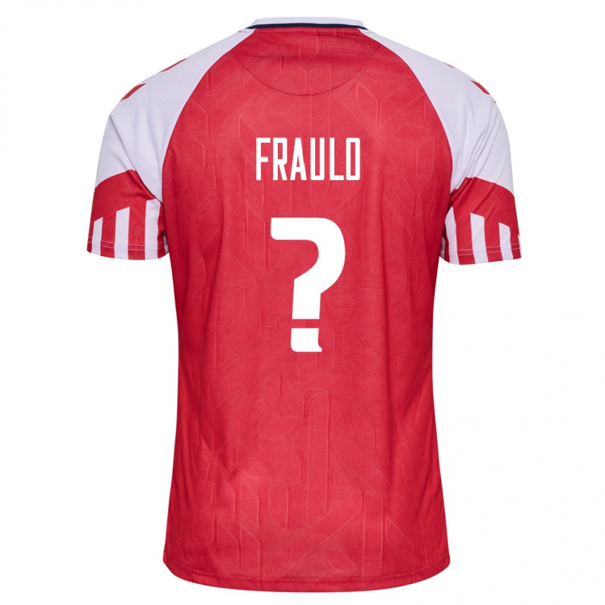 Herren Fußball Dänische Gustav Fraulo #0 Rot Heimtrikot Trikot 24-26 T-Shirt Luxemburg