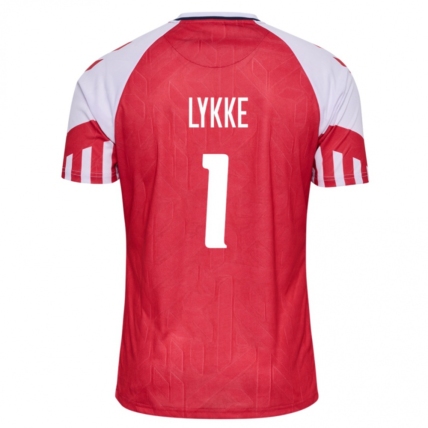 Herren Fußball Dänische William Lykke #1 Rot Heimtrikot Trikot 24-26 T-Shirt Luxemburg