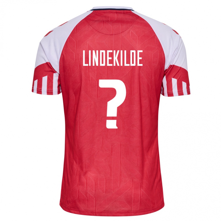 Herren Fußball Dänische Jonatan Lindekilde #0 Rot Heimtrikot Trikot 24-26 T-Shirt Luxemburg