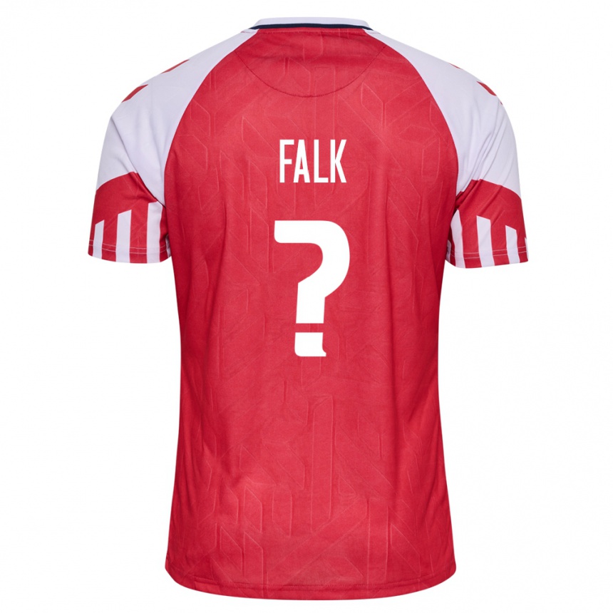 Herren Fußball Dänische Lukas Falk #0 Rot Heimtrikot Trikot 24-26 T-Shirt Luxemburg