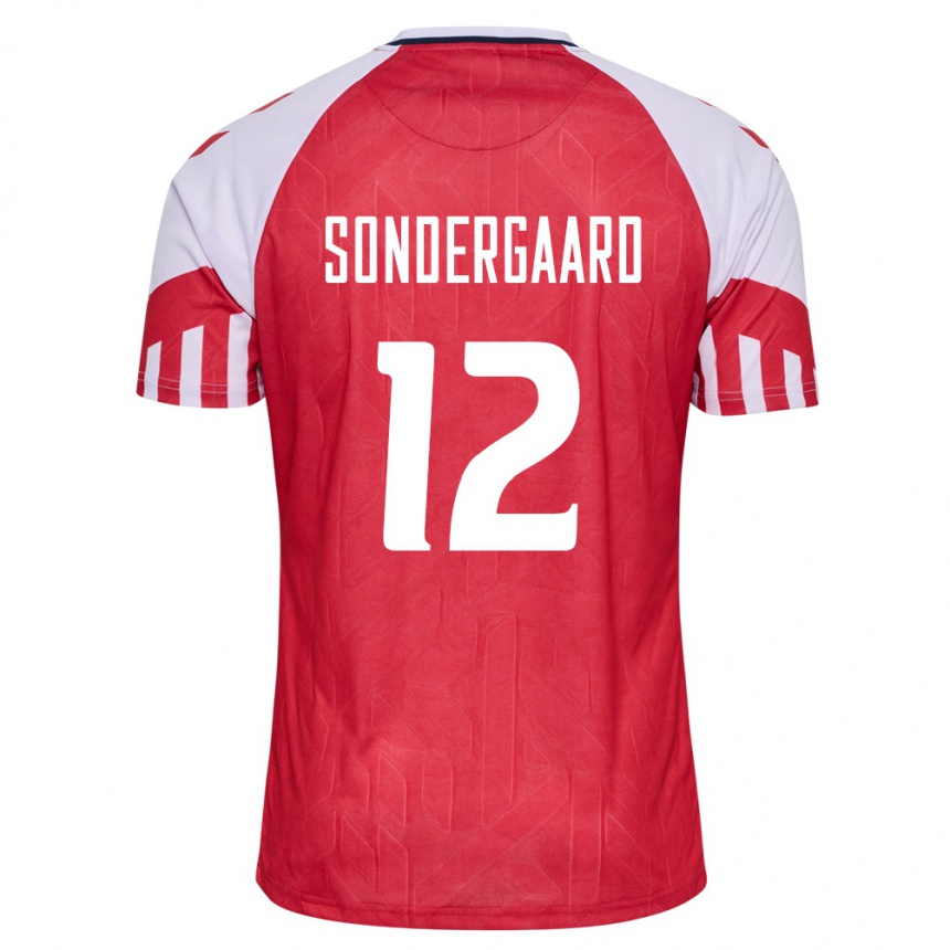 Herren Fußball Dänische Philip Söndergaard #12 Rot Heimtrikot Trikot 24-26 T-Shirt Luxemburg