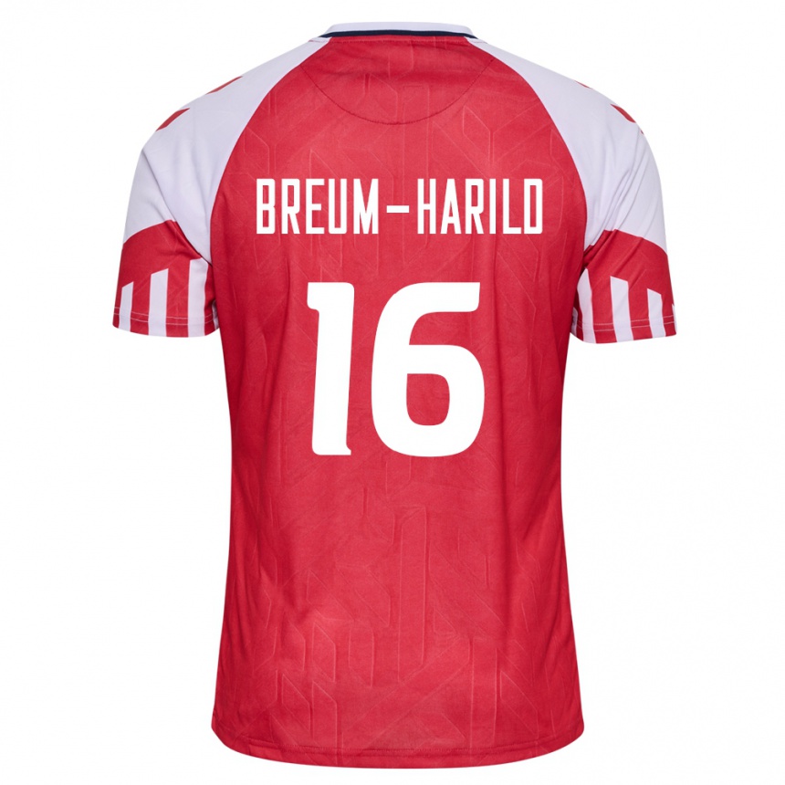 Herren Fußball Dänische Tobias Breum-Harild #16 Rot Heimtrikot Trikot 24-26 T-Shirt Luxemburg