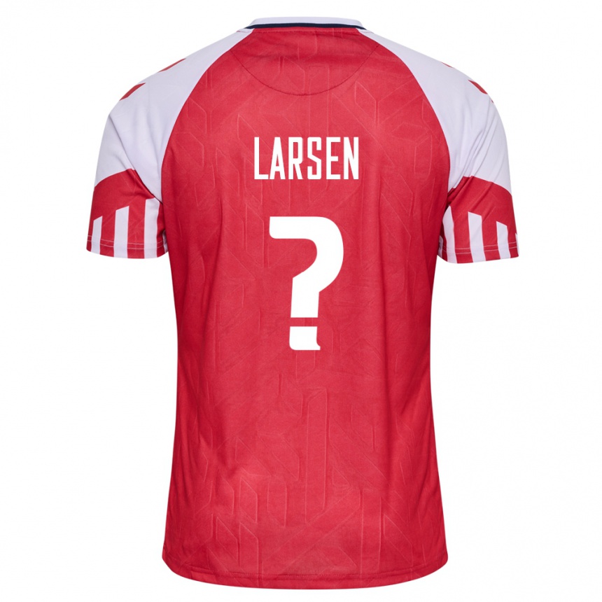 Herren Fußball Dänische Sander Larsen #0 Rot Heimtrikot Trikot 24-26 T-Shirt Luxemburg