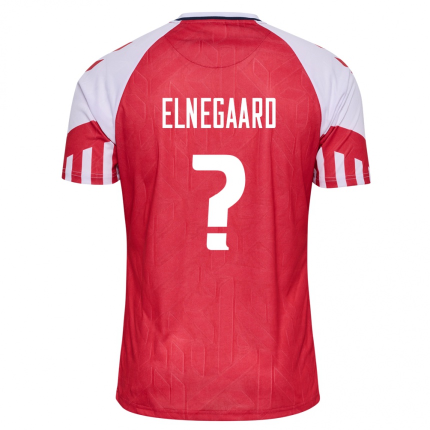 Herren Fußball Dänische Tobias Elnegaard #0 Rot Heimtrikot Trikot 24-26 T-Shirt Luxemburg