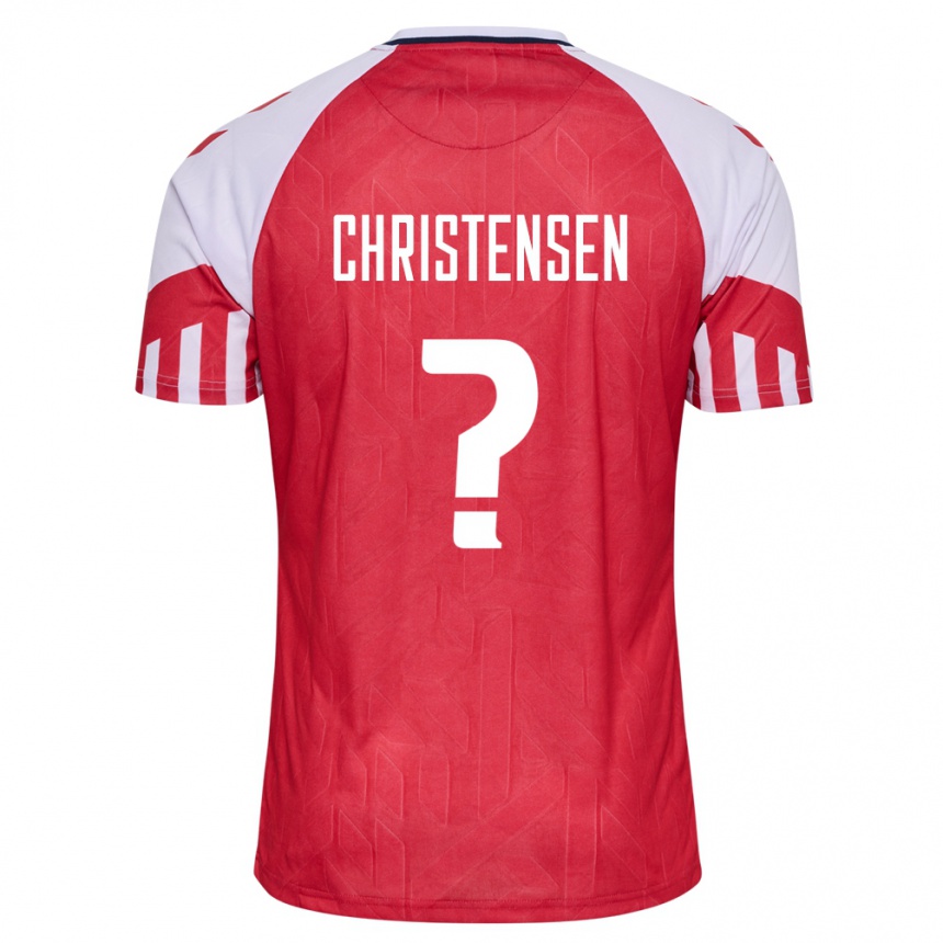 Herren Fußball Dänische Aske Christensen #5 Rot Heimtrikot Trikot 24-26 T-Shirt Luxemburg
