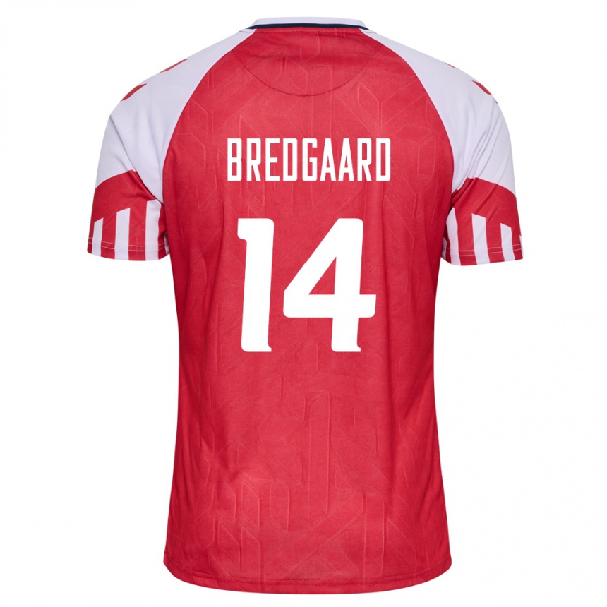 Herren Fußball Dänische Sofie Bredgaard #14 Rot Heimtrikot Trikot 24-26 T-Shirt Luxemburg